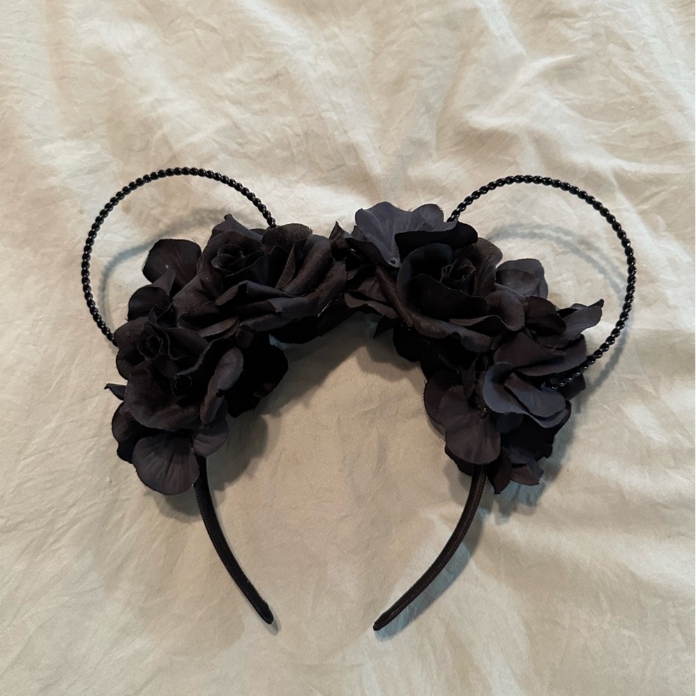 Disney Mickey black floral wire ears